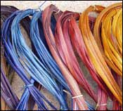 photo of dyed flax