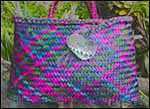 photo of coloured flax kete by Kerrin Taylor